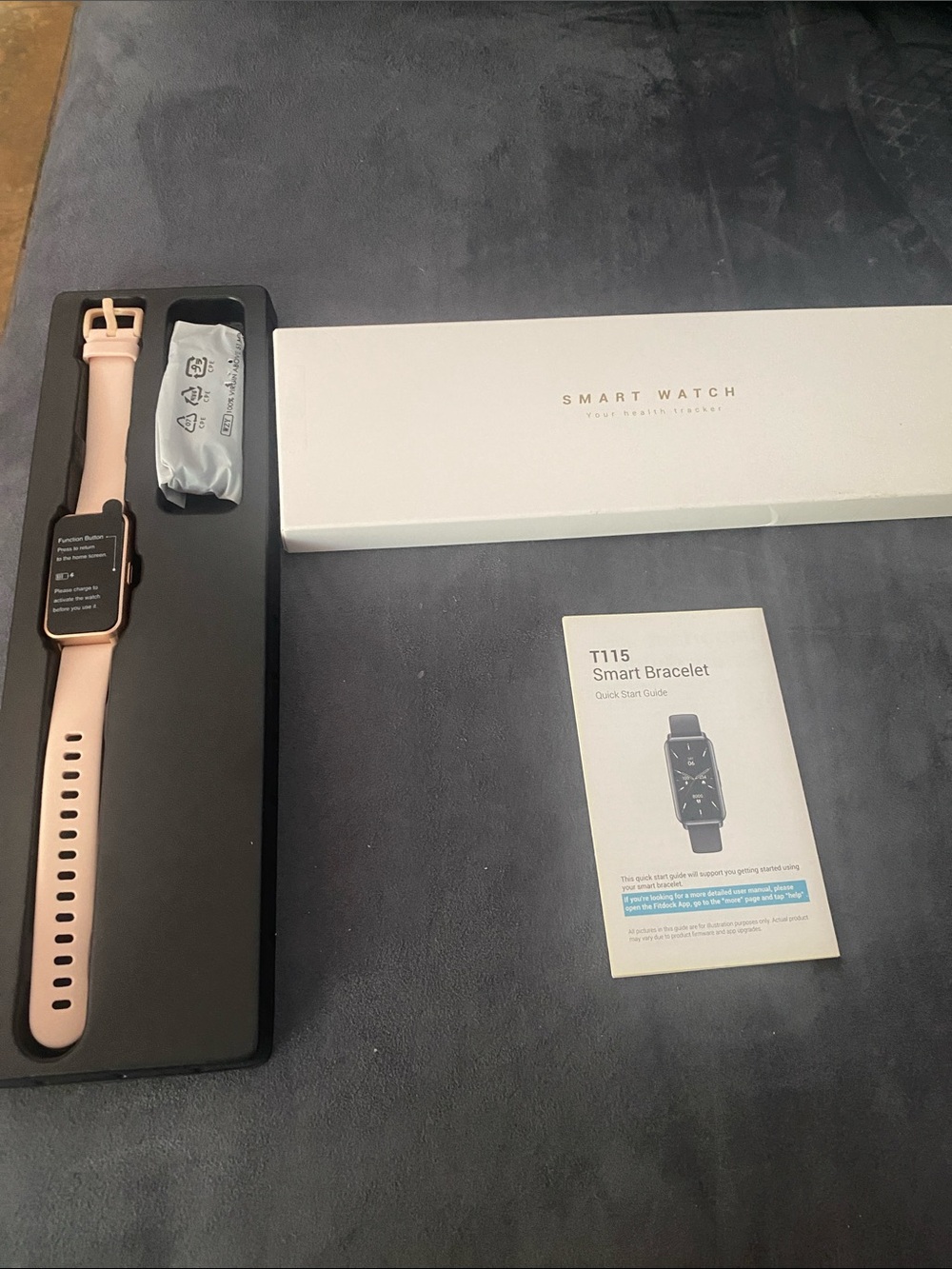 Smart Bracelet Pink Smartwatch. New in box. Directions included.